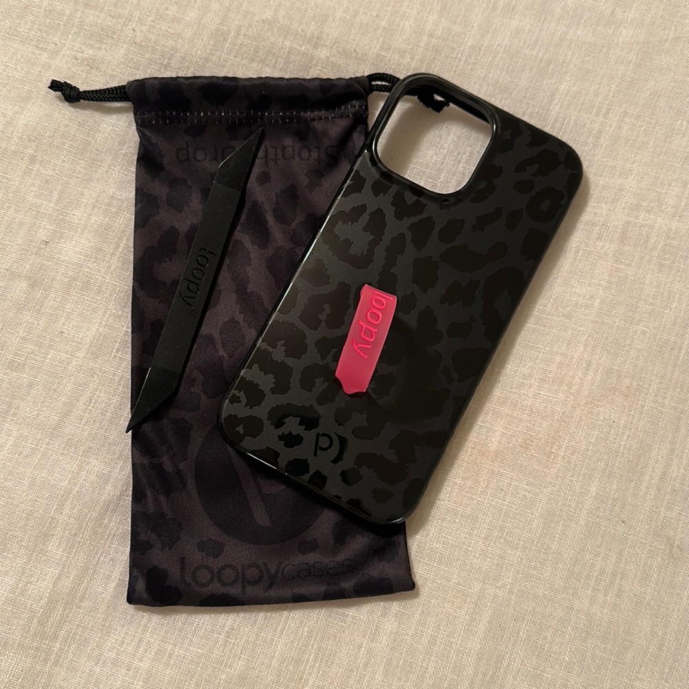 Loopy iPhone 13 Pro Max case midnight leopard